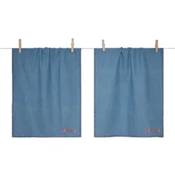 pad Geschirrtücher Denim 2er Set Baumwolle Blau