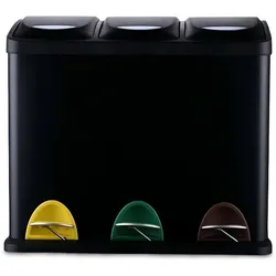 Relaxdays Mülleimer für Küche 3 x 8 l Schwarz