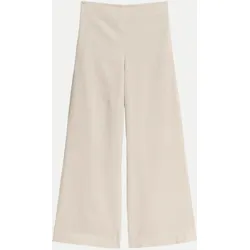 Wide-Leg Hose aus Breitcord Beige 34
