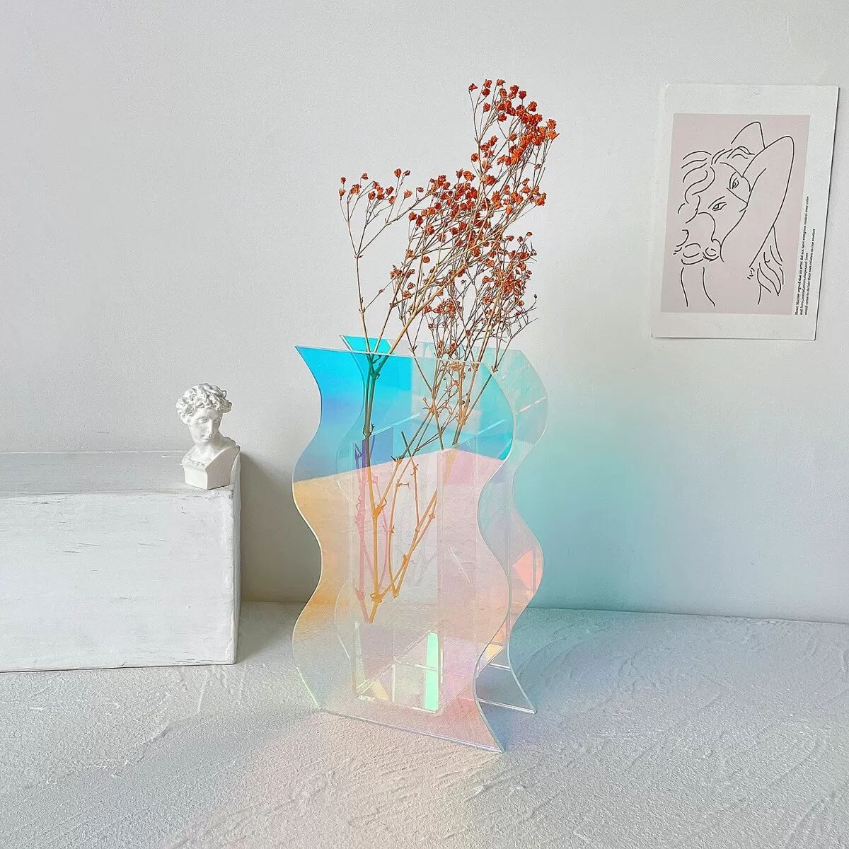 INF Acryl Schillernde Kreative Vase Ornament - Moderne Wohnkultur