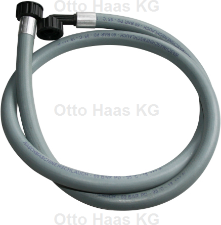 HAAS Zulaufschlauch 1316 grau, 1/2", 2000mm, für Wasch-/Spülmaschine, Gummi
