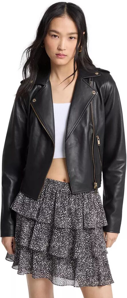 Michael Kors - Lederjacke, für Damen, Black, Größe L