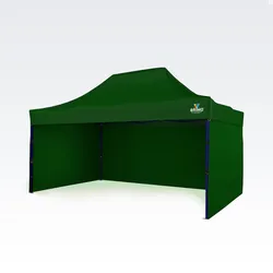 Faltpavillon 3x4,5m - mit 3 Wänden - Grün