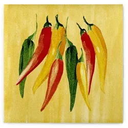 Sovie HOME Serviette Chili aus Linclass® Airlaid 40 x 40 cm, 12 Stück - Chili Gewürze Spicy