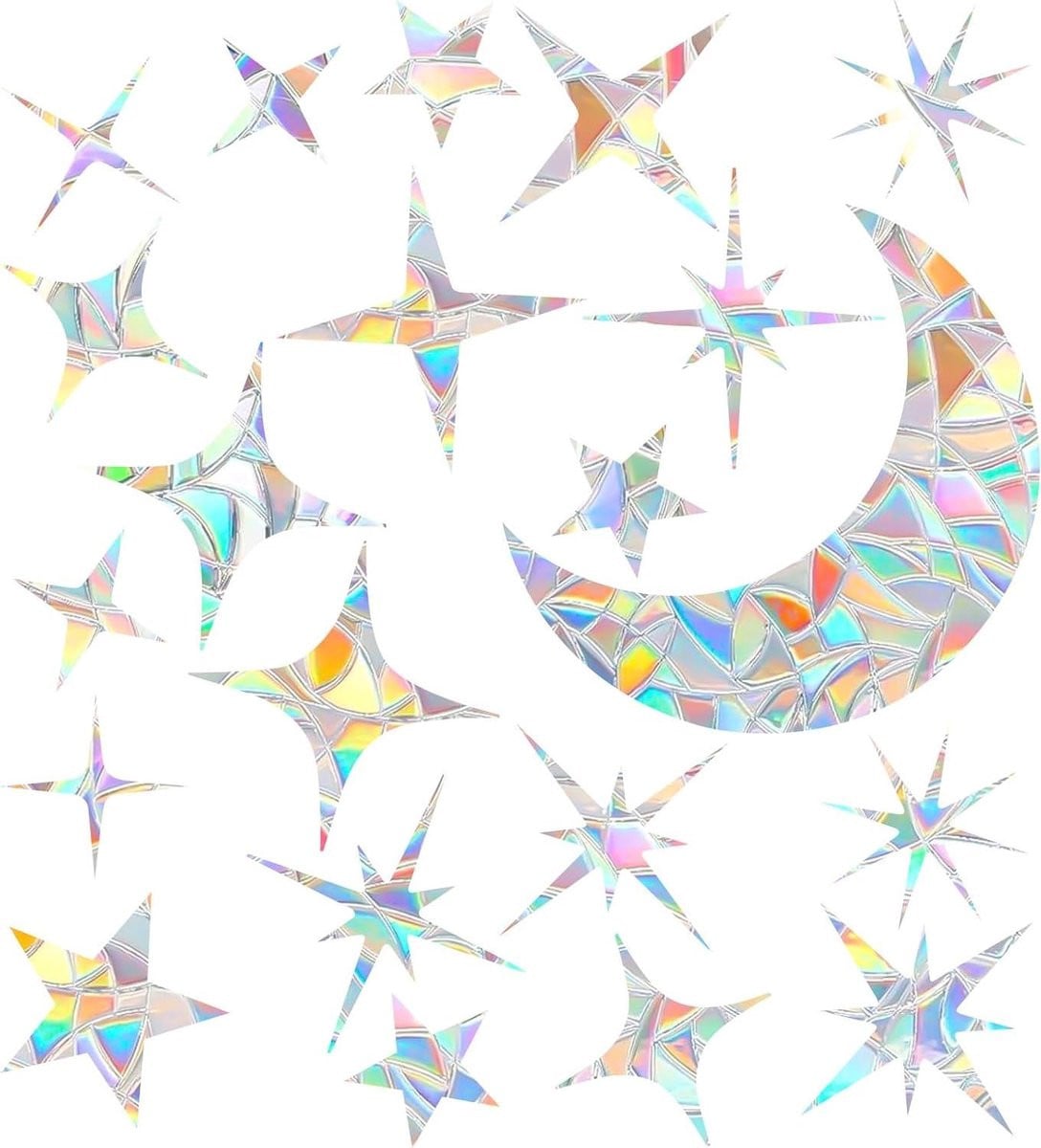 Raamstickers Vogels met Regenboogeffect - 105 stuks - Transparant - Beschermt vogels tegen glas