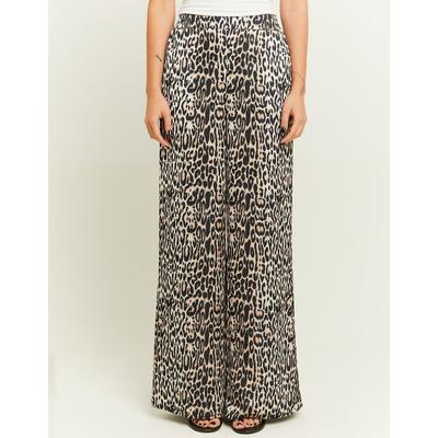 Schlupfhose TALLY WEIJL "SPAPELEO", Damen, Gr. 38, N-Gr, bunt (schwarz, terre lavée), Web, Obermaterial: 100% Polyester, gemustert, gerade lang, Hosen Schlupfhose, Kunstfaser, gerade