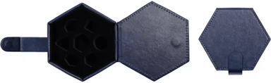 Inspire Picks PU Leather DND Dice Storage Bag Protective Dice Pouch & Hexagon Rolling Tray blue