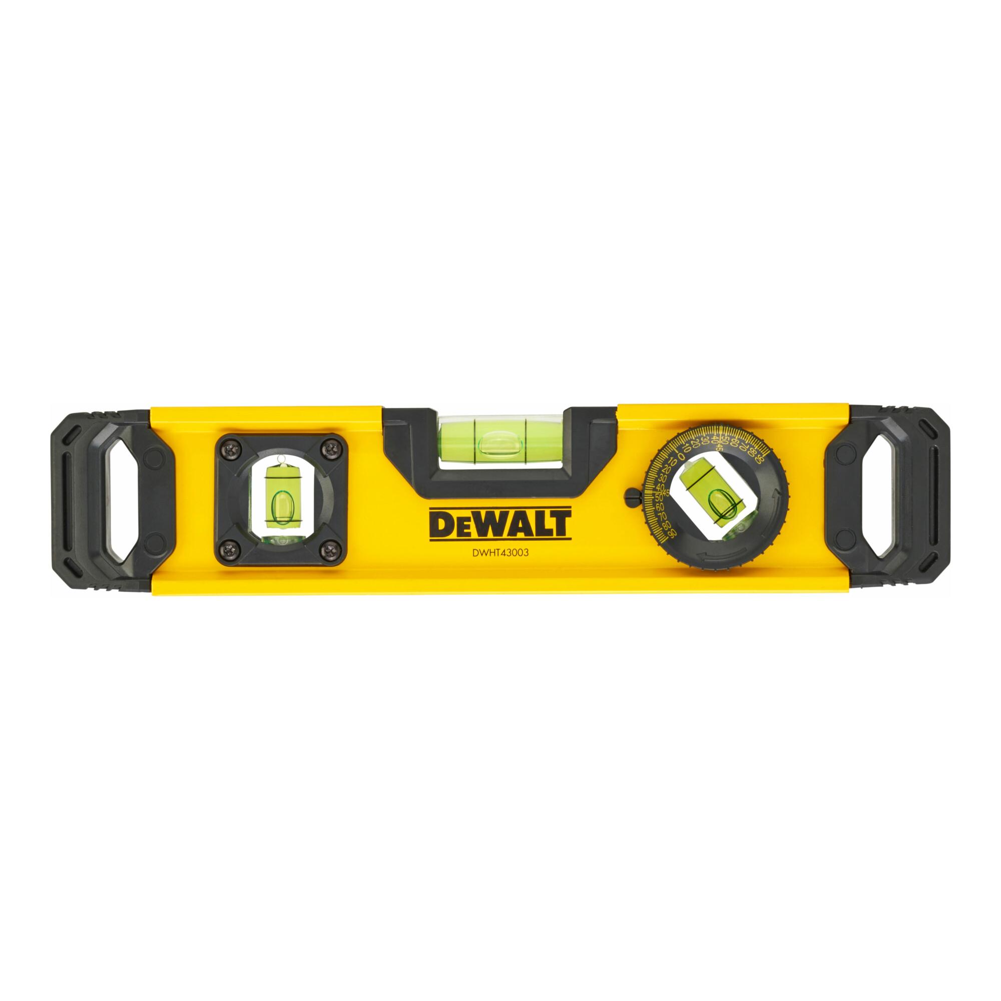 DEWALT Torpedo-Hohlprofil-Wasserwaage 25cm rotierbare Libelle DWHT0-43003)