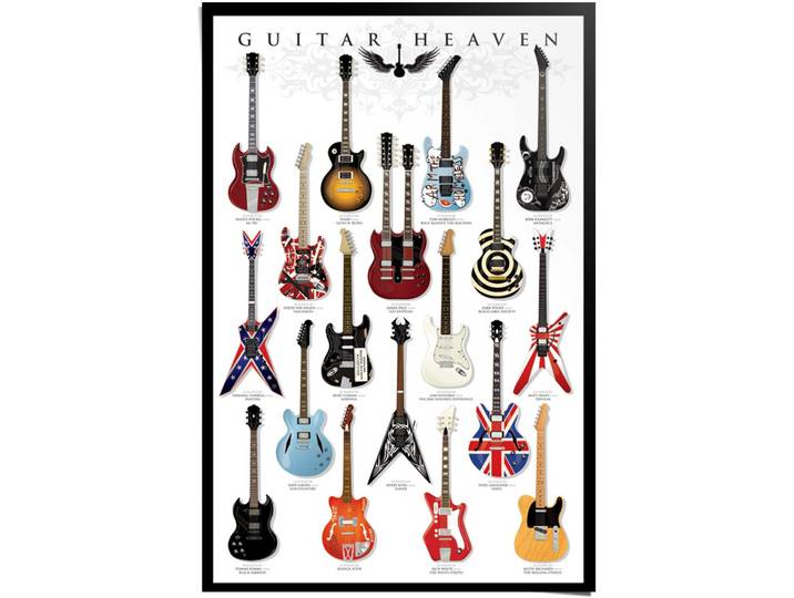 Poster REINDERS Gitarren Sammlung , bunt (farbe bild(er): mehrfarbig), B:61cm H:91,5cm, Papier, Bilder, Poster