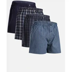 ORGANIC WOVEN BOXERSHORTS - 4-Pack - Blau/Grau - S
