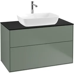 Villeroy & Boch Waschbeckenunterschrank Finion G76, Olive Matt Lacquer, 1000x603x501 mm, mit Beleuchtung und SoftClosing