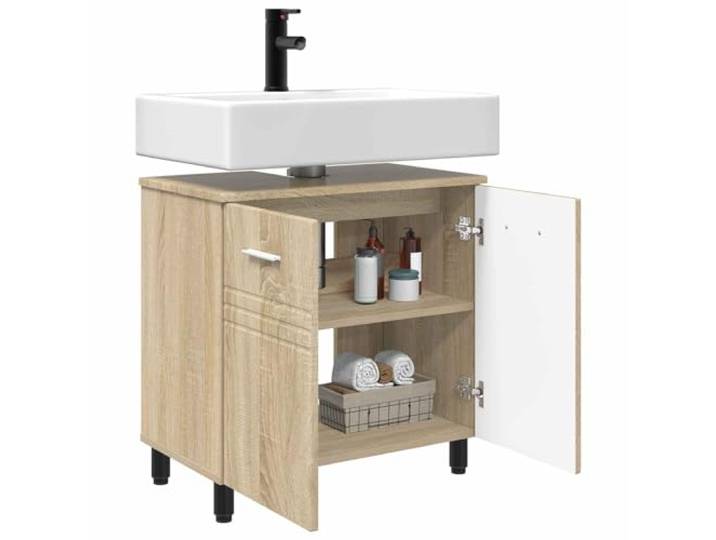KTHLBRH Badmöbel Eiche Sonoma 60 x 35 x 60 cm Technisches Holz, wendbare Tür, 1 Einlegeboden, Verwendung im Innenbereich