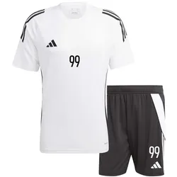 adidas Tiro Trainingsset 2-teilig kurzarm weiß/schwarz