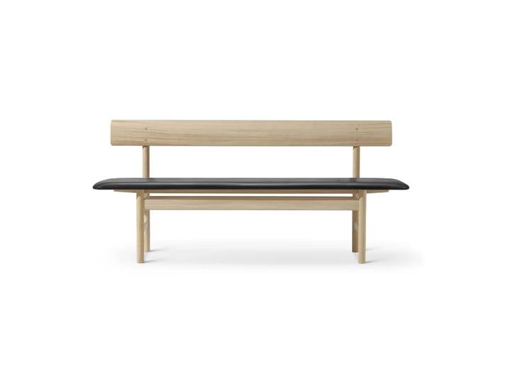 Fredericia Furniture Mogensen 3171 banc Savonné chêne-cuir omni 301 black