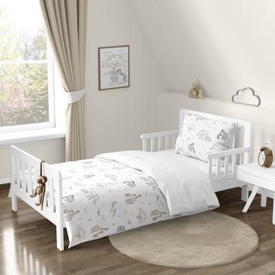 Sweet Jojo Designs Jungle Safari Animals Toddler Comforter Set Taupe Black and White Gender Neutral Elephant Giraffe Wildlife Adventure Serengeti.
