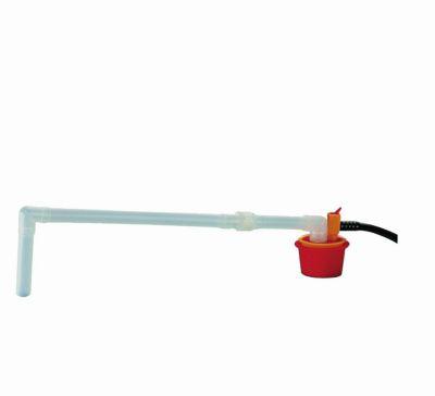 Behälterpumpe, 30 l/min, Rohr Ø 22 mm, Eintauchtiefe 900 mm, Fußbetrieb mit Auslaufbogen, für schwache Säuren und Laugen