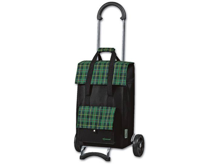 Andersen Einkaufsroller mit abklappbarem Griff, Schwarz/Grün
