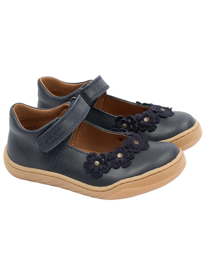 POM POM Leder-Barfußschuhe in Dunkelblau - 27