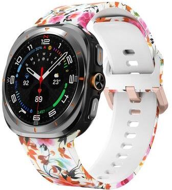 Everyday Crate Samsung Galaxy Watch Ultra 47mm 2025 Printed Silicone Watch Band Adjustable Replacement Strap bird Song And Flowers