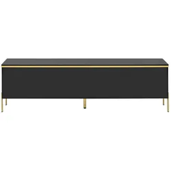 STILVORA TV-Schrank aus Spanplatte Schwarz 170x38x50 cm, Hochglanz, 4 Türen