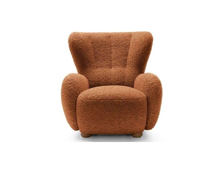 LILI - Fauteuil tissu bouclette - Terracotta