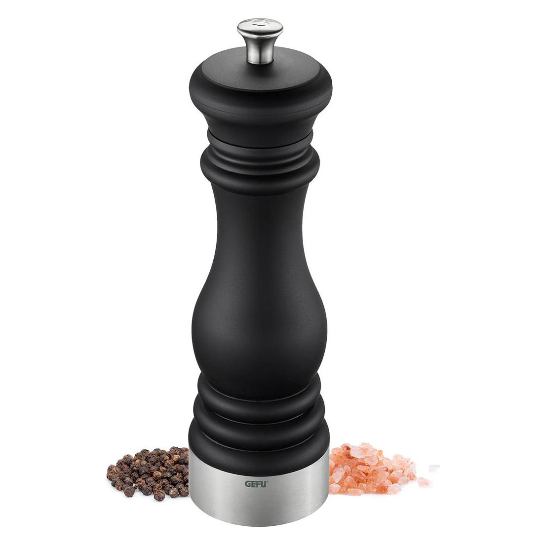 GEFU Salz- oder Pfeffermühle FLAVIO M, schwarz (Pfeffer, Salz) (34634)