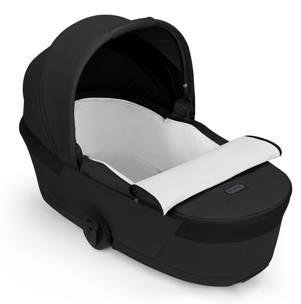 Cybex Balios S Lux Kinderwagen inkl. faltbarer Babywanne , Farbe:Moon Black