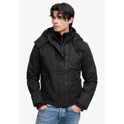 Outdoorjacke SUPERDRY "HOODED MF ARCTIC WINDCHEATER", Herren, Gr. L, schwarz, Web, Obermaterial: 100% Polyester, unifarben, loose fit normal, Jacken Outdoorjacke, Kunstfaser, loose fit