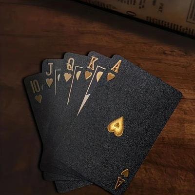 Uplift Picks Luxury Waterproof Black Gold Playing Cards Premium Poker Deck Luxury Waterproof Black Gold Playing Cards Premium Poker Deck