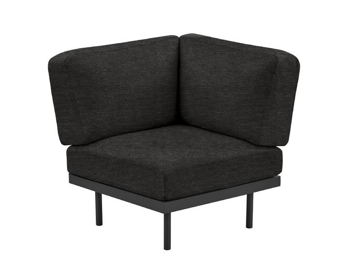 Outdoor-Eckelement Modica 84 x 83 x 84cm Schwarz/Schwarz