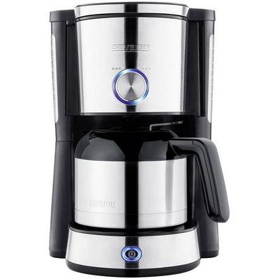 Severin KA 4845 'TYPE SWITCH' Kaffeemaschine Edelstahl, Schwarz Fassungsvermögen Tassen=8 Isolierkanne
