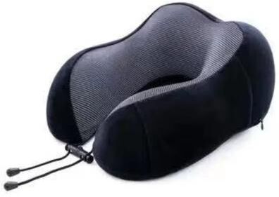 Inspired Finds Premium U Shaped Memory Foam Travel Pillow With Neck Support & Gentle Massage black