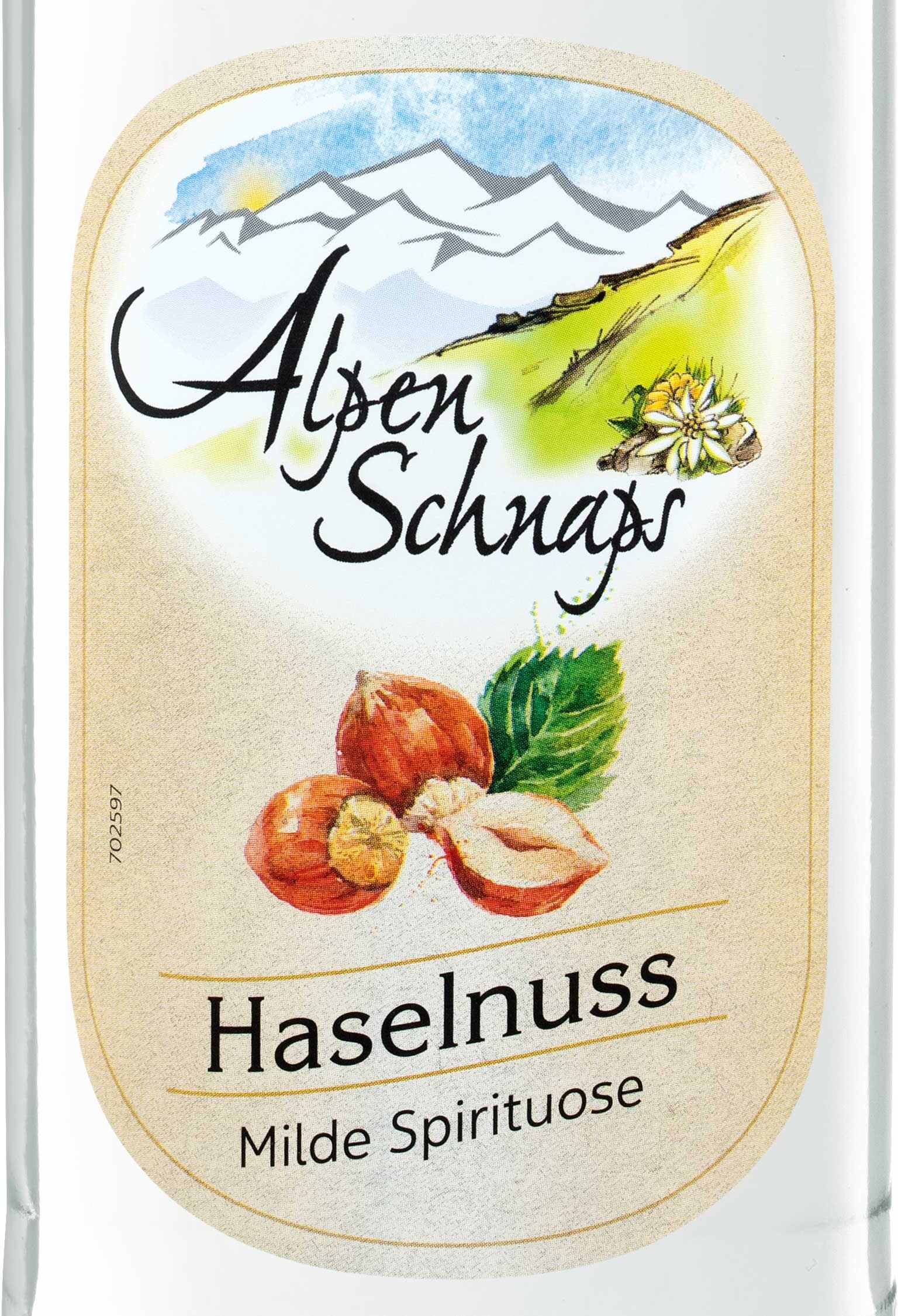 ALPENSCHNAPS Haselnuss 33% Vol 1-l-Flasche