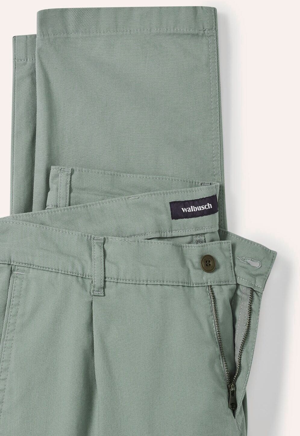 Walbusch Bundfalten-Chino Feinstruktur, Modern Fit#normale Größen#schlanke Größen#untersetzte Größen, Farbe Grün, 98, feiner Baumwollmix elastisch Herren