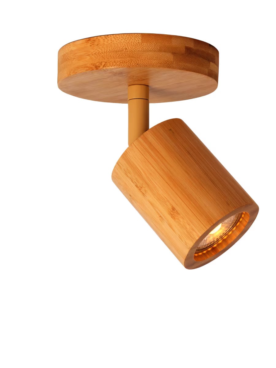 GOOD&MOJO Plafondlamp Java, Bamboe en Metaal, Beige/Bruin, Ø 12 cm