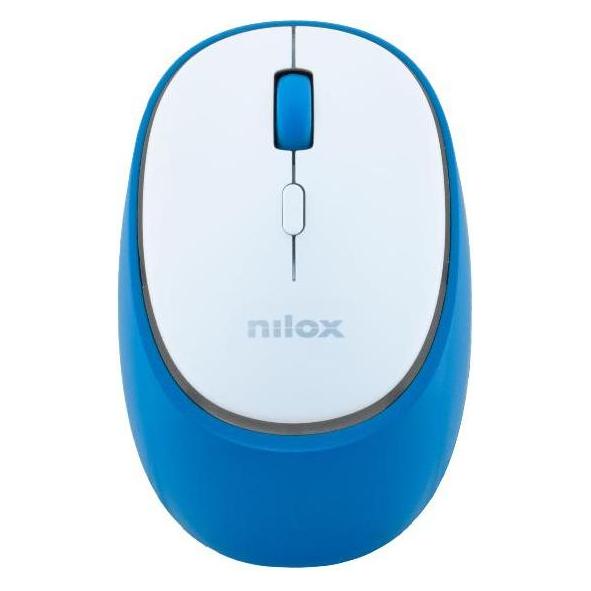 Nilox Mouse Wireless Azzurro mit doppelter Konnektivität (Kabellos) (NXMDWS103)