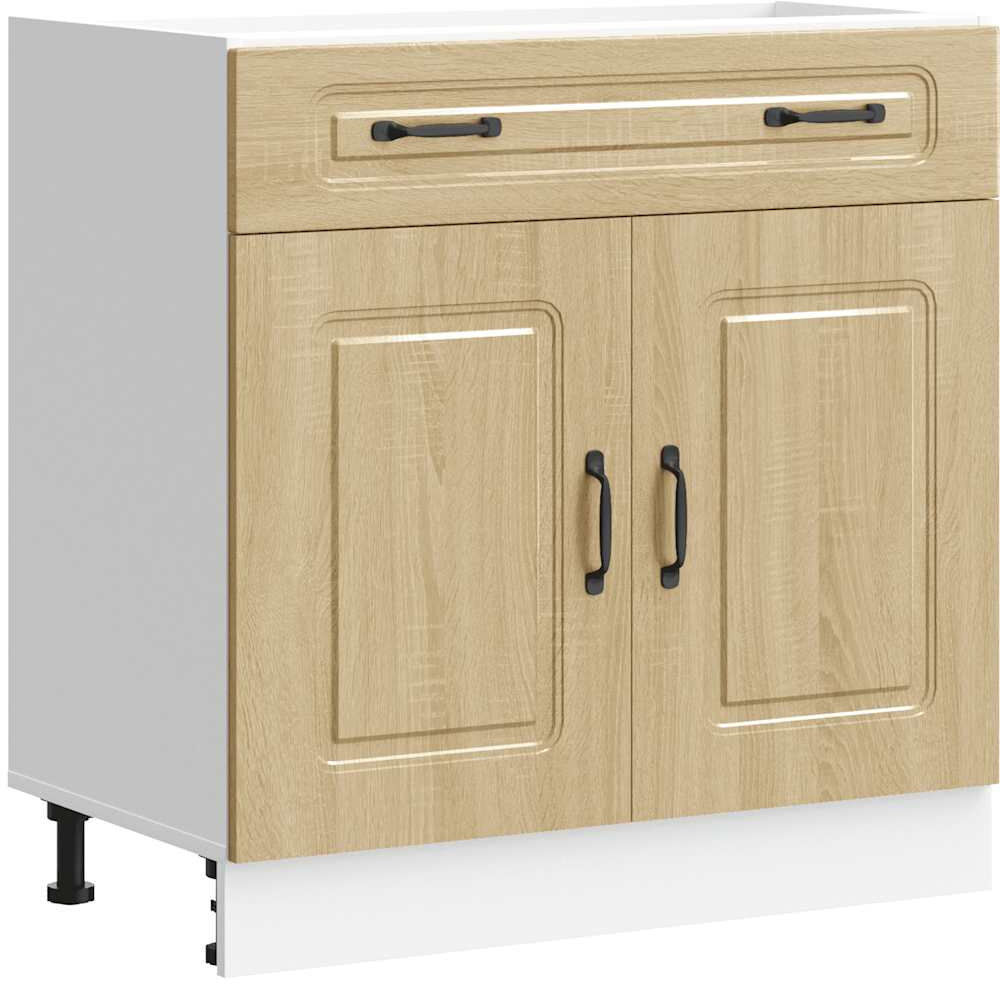 17 Stories Kitchen Base Cabinet Kalmar Engineered Wood Sonoma Oak;Sonoma Eiche 80cm W X 81.5cm H X 46cm D