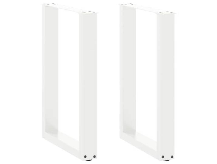 HGDFWRQW Tischbeine U-Form 2er Set Weiß 50x73 cm Esstisch Kufen Stahl Ideal für Esszimmer und Homeoffice: Höhenverstellbare Bodengleiter gleichen Unebenheiten aus und schützen Böden.