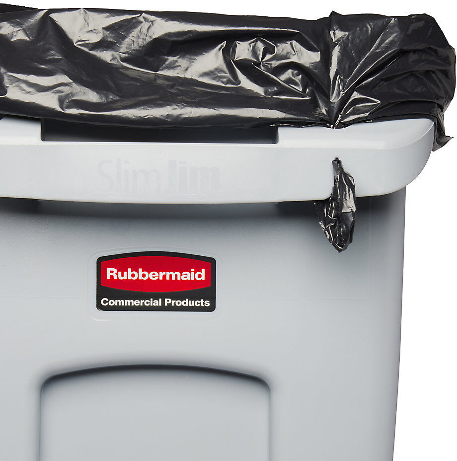 Wertstoffsammler SLIM JIM®, Volumen 60 l, Deckel mit Griffmulde, grau Rubbermaid