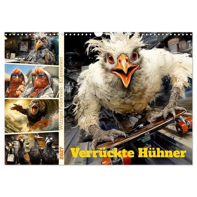Verrückte Hühner (Wandkalender 2027 DIN A3 quer), CALVENDO Monatskalender
