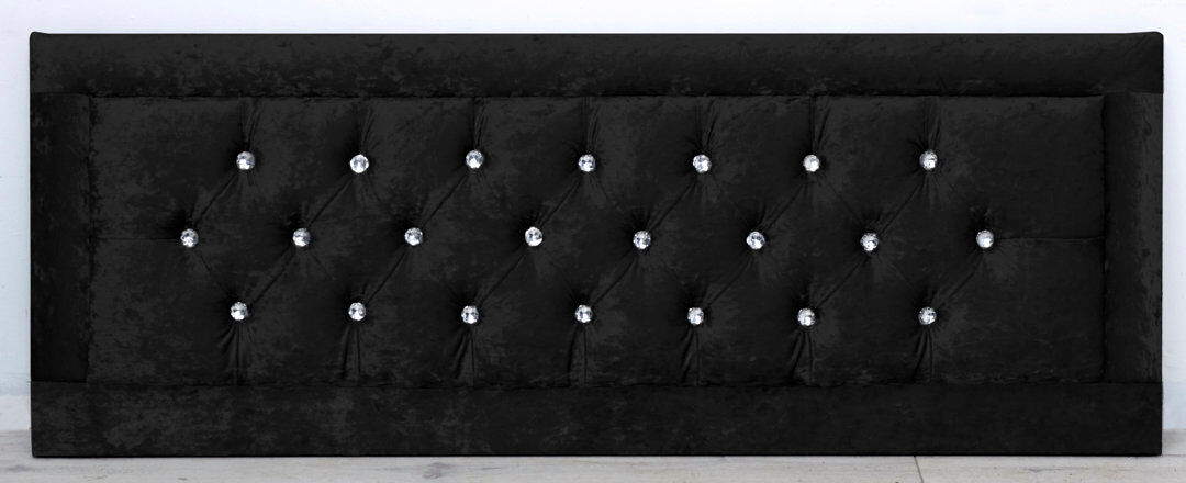 Mercer41 Tabor Upholstered Velvet Headboard Black Single (3')