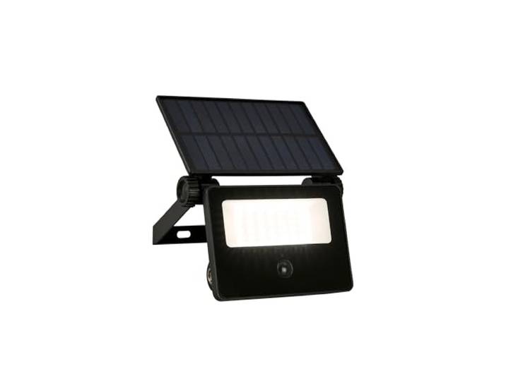 TELEFUNKEN - LED Strahler Solar mit Bewegungsmelder, Dämmerungssensor, 1000 Lumen, Baustrahler, Außenlampe, Außenleuchte, Akku, Außenwandleuchte, Außenstrahler, 14x11,5x18 cm, Schwarz