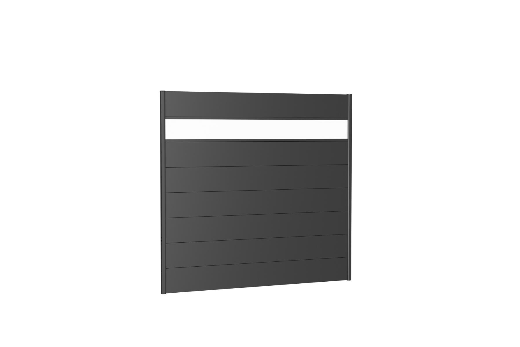 BIOHORTGARTE Wandpaneel für Sichtschutz mit Acrylglas 200x180 dunkelgrau- 16925472