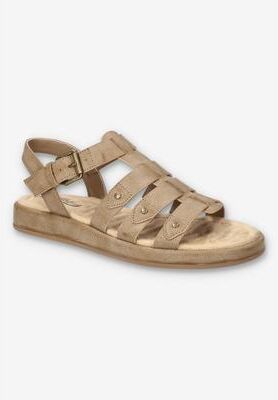 Women's Chirp Gladiator Sandal by Easy Street in Taupe (Size 9 1/2 M)