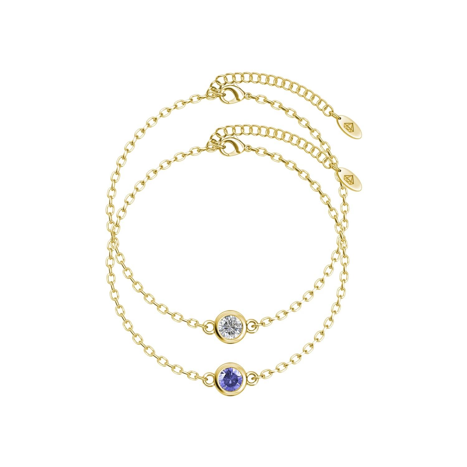 Geburtsstein-Armbänder – Gold, Kristall und Lila