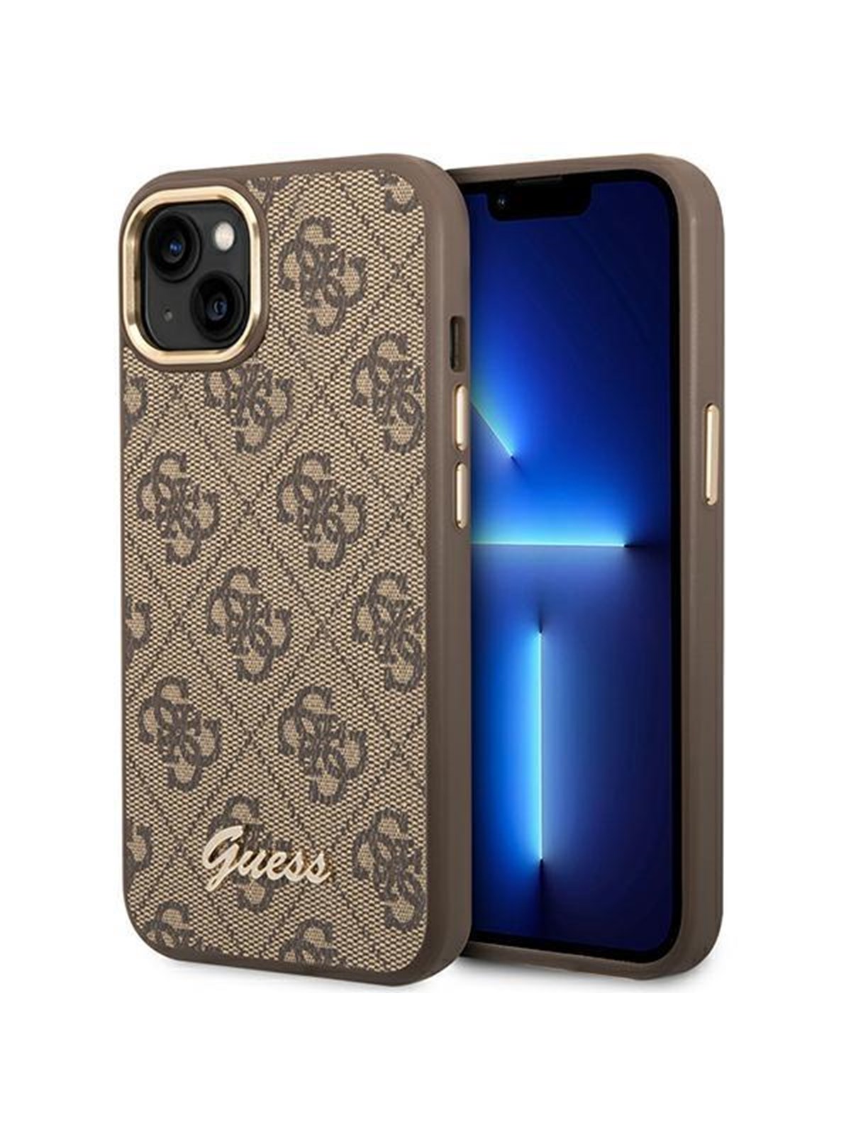 GUESS GUHCP14MHG4SHW iPhone 14 Plus 6.7 "brown / brown hard case 4G Vintage Gold Logo