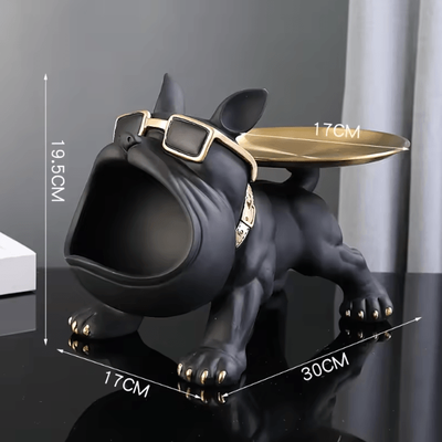 Inspire Curations 30cm Bulldog Resin Storage Statue Functional Dog Decor Organizer For Home a