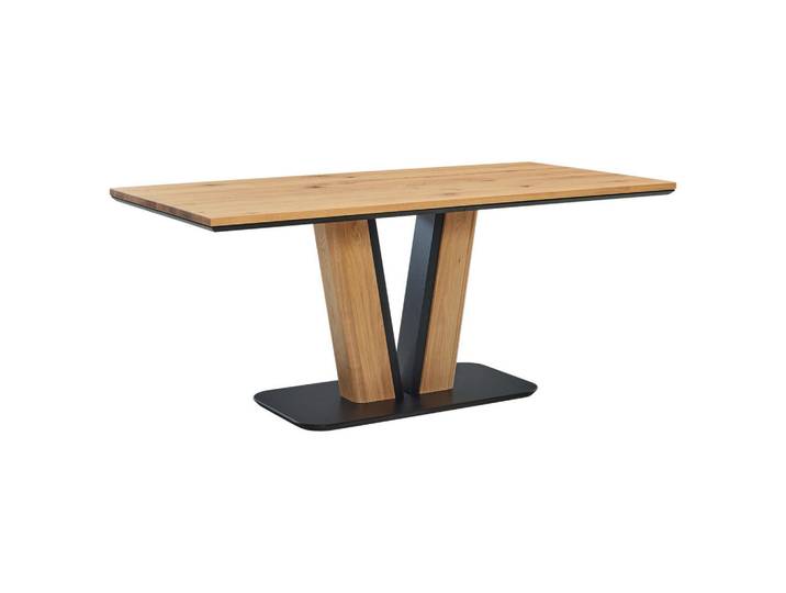 Musterring Esstisch, Eiche, Holz, Metall, Eiche, massiv, rechteckig, Bodenplatte, 90x76x200 cm, in verschiedenen Größen erhältlich, Esszimmer, Tische, Esstische