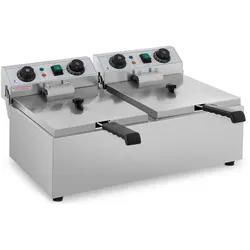 Helloshop26 - Professionelle elektrische Fritteuse für Restaurants 2 x 10 Liter Timer 14_0001785
