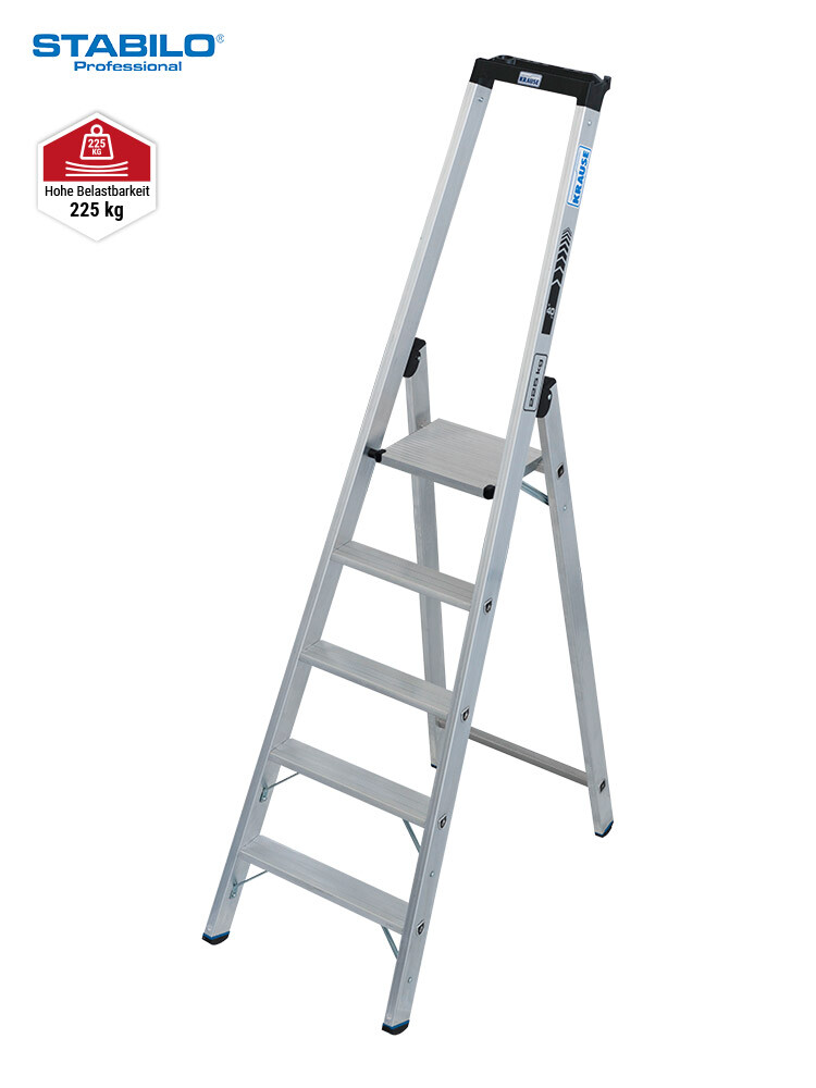 KRAUSE STABILO Stufen-StehLeiter / 5 Stufen / Schwerlastleiter / gemäß TRBS 2121-2 - Art-Nr: 135032